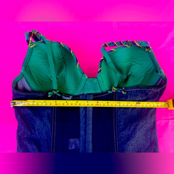 BRA,CORSET,TWO GARTERS JESSICA SIMPSON denim alike NEW WITH TAGS 34/36 C - Picture 11 of 16